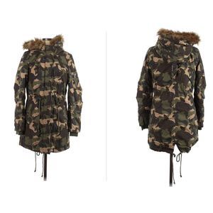 H&M Camouflage Military Parka | Size 2 | Winter-Ready | Padded Lining